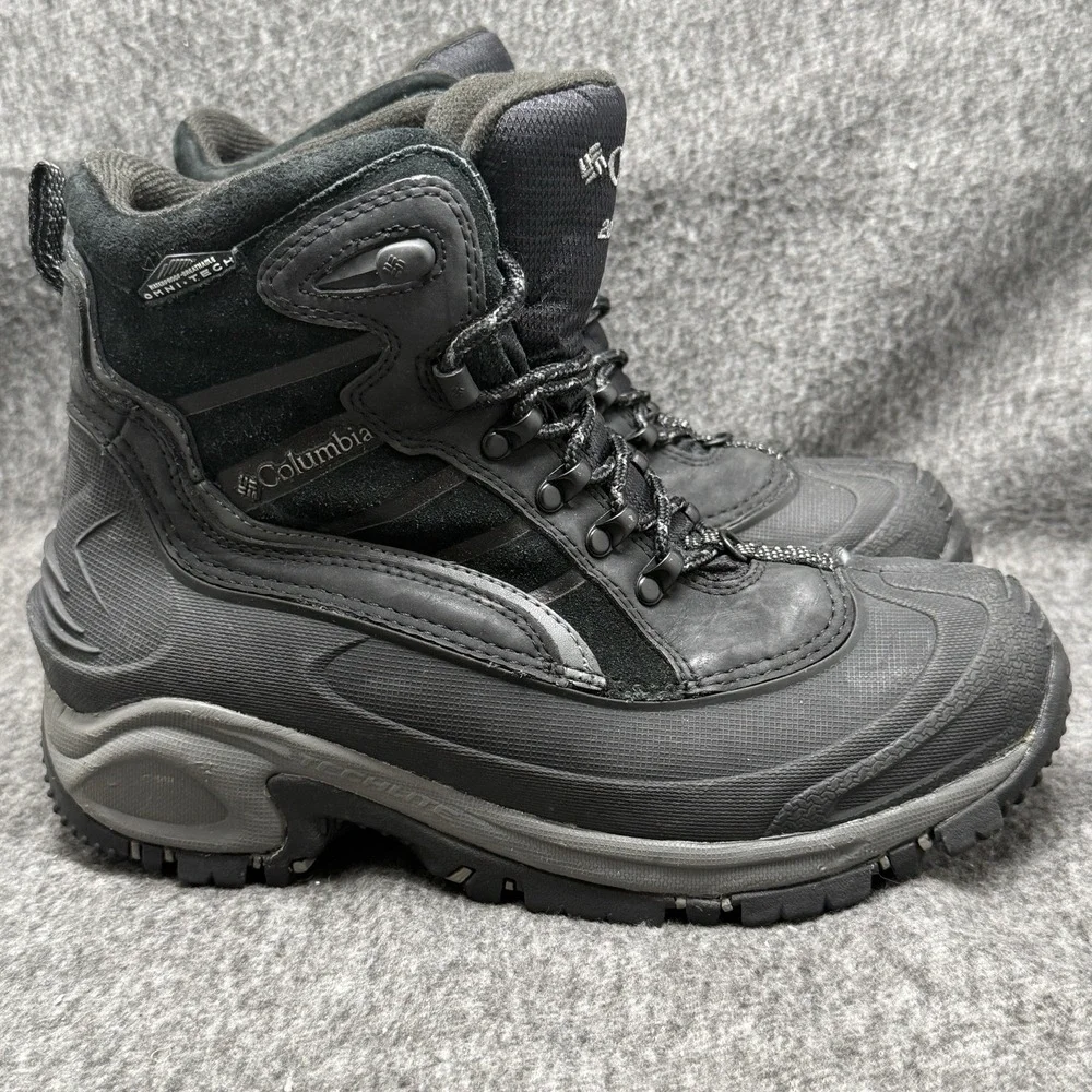 Columbia Bugaboot Omni Tech Winter Boots Mens 8.5 Black Waterproof 200g